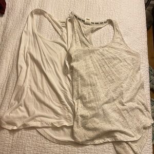 Two Medium Size Pink tank tops White/ Offwhite
